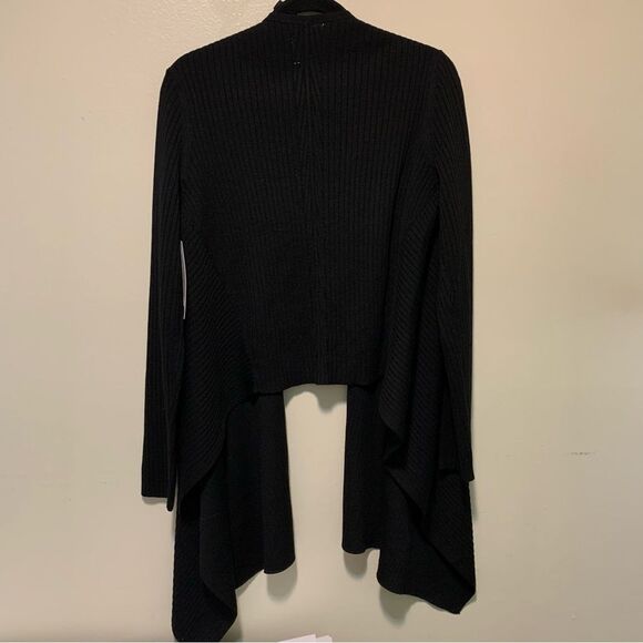 Athleta Solstice Wrap Black Cardigan Sweater Relaxed Fit large merino wool - Picture 8 of 8